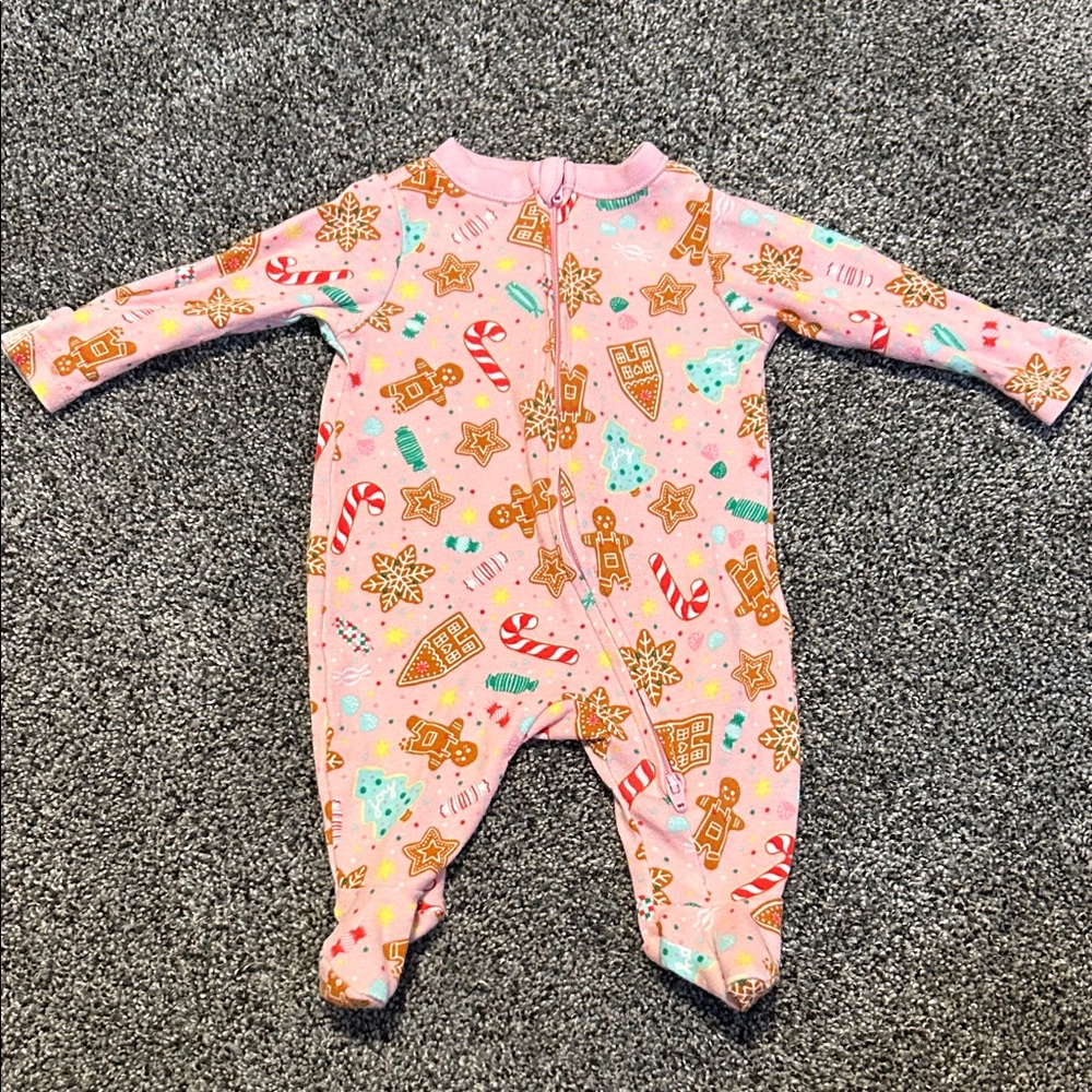 Old Navy Pink Holiday Print Kids Footie
